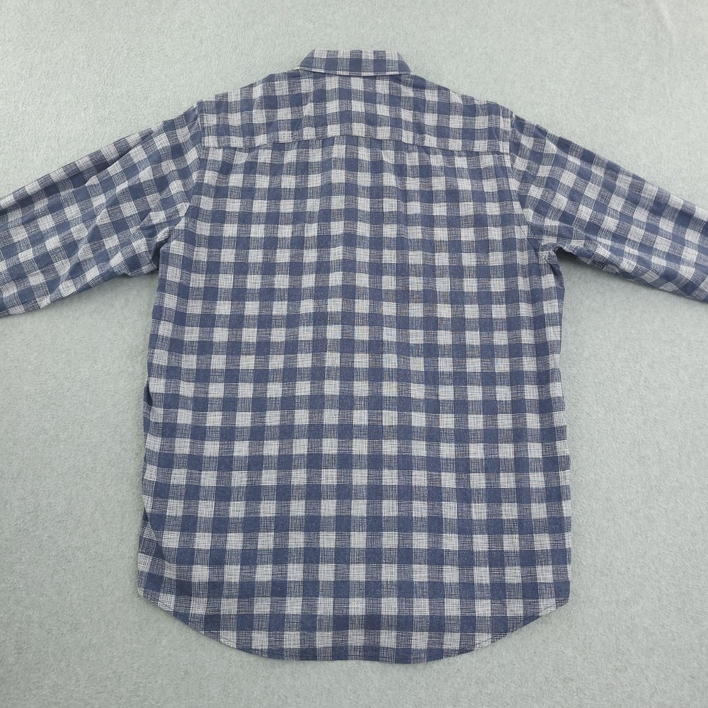 Bugatchi Shirt Mens Large Blue Check Long Sleeve Button Up Classic Fit Cotton - Picture 5 of 9
